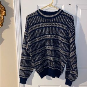 Navy and Cream Striped Sweater